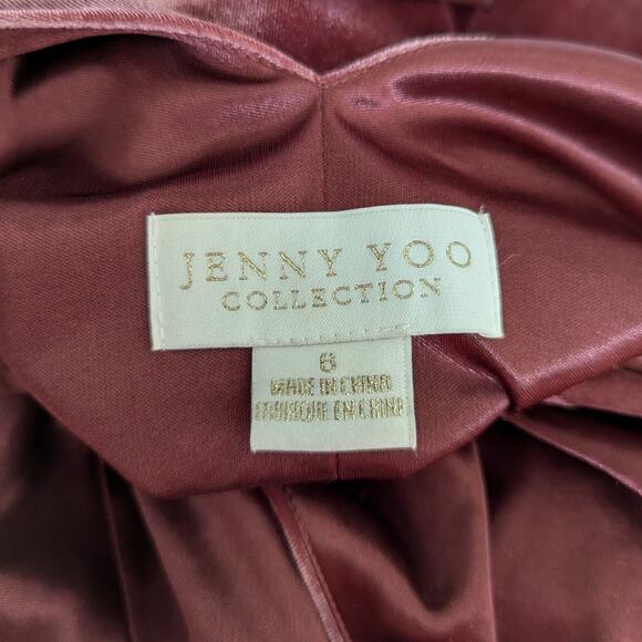 Jenny Yoo Marin Velvet V-Neck Maxi Dress Wrap Gown Size 6 Women's Preowned - Picture 11 of 11